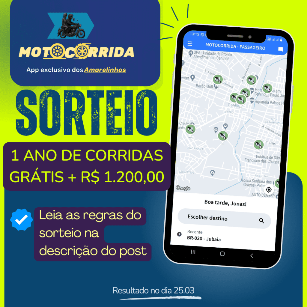 App MotoCorrida sorteio